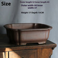 Purple sand rectangular floor-standing bonsai flower pot with modern simple design.