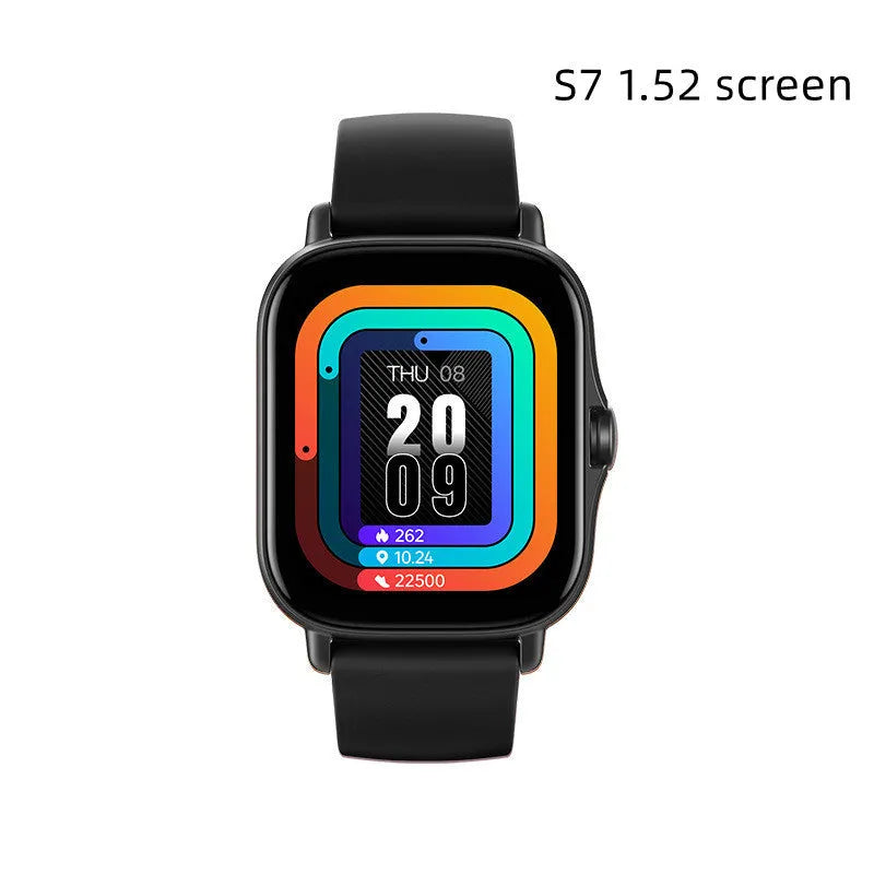 GT20 smartwatch with alloy case, silicone strap, and 1.75-inch screen displaying heart rate data