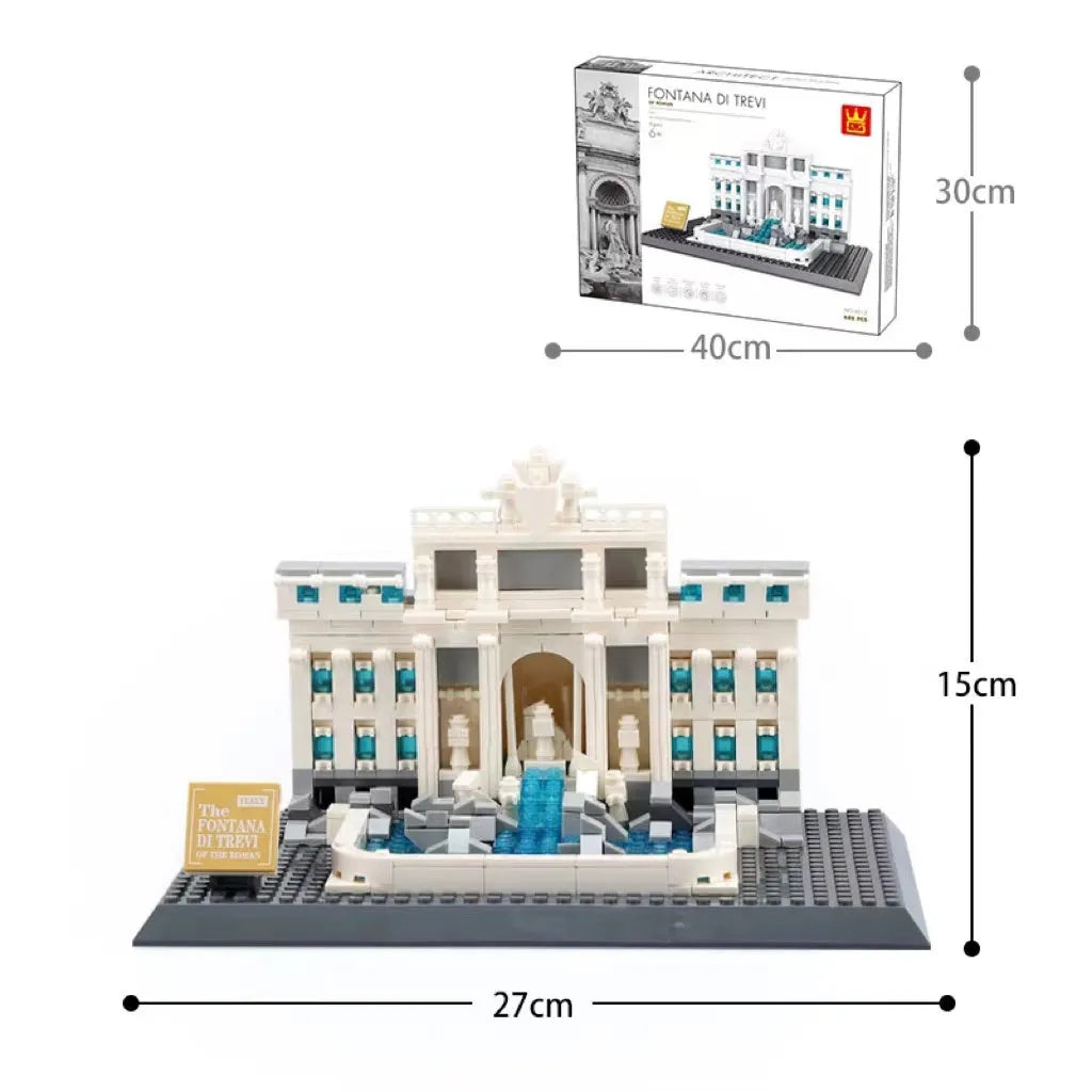 Wange ABS plastic small particle building blocks set with international architecture models