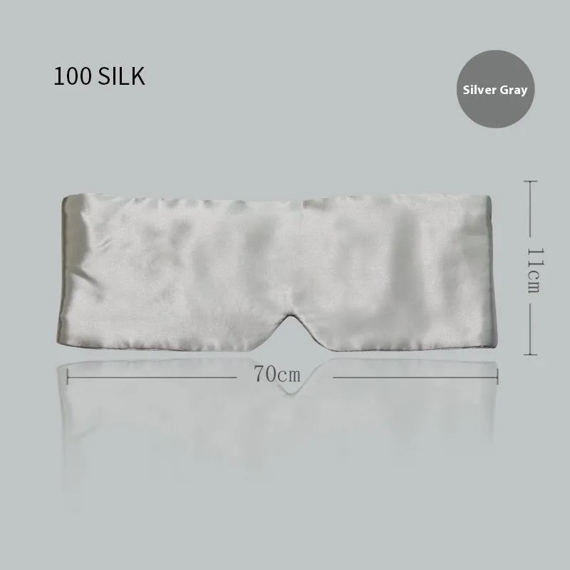 Mulberry silk sleep mask shown in champagne gold colour for light blocking.