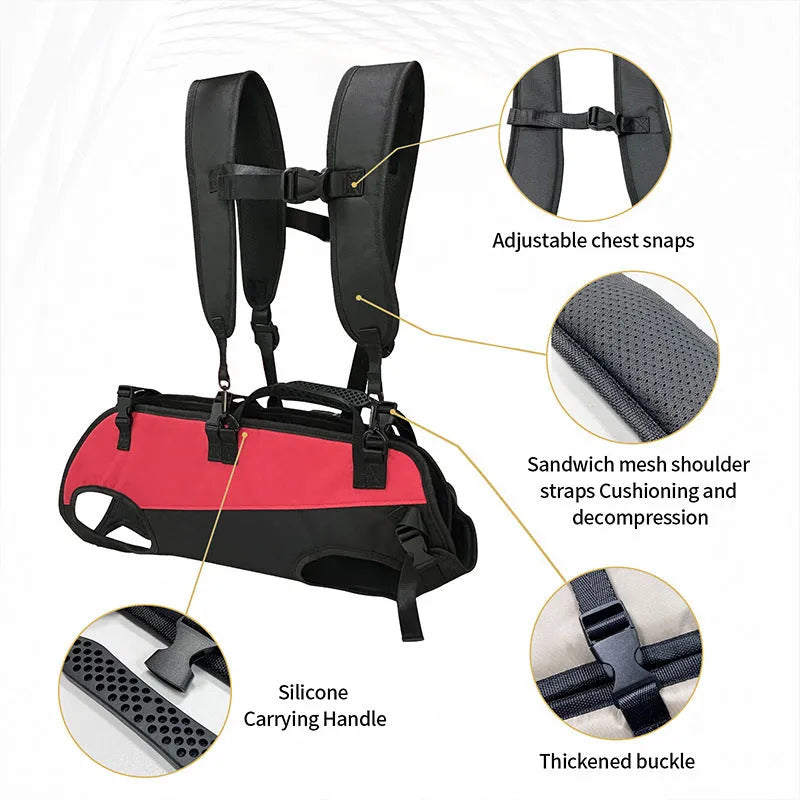 Airborne outdoor walking stretcher pet backpack in Oxford cloth with 50 litre capacity