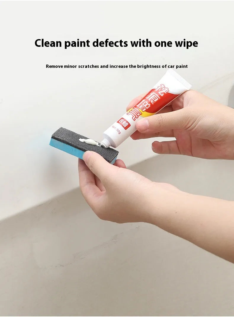 Car scratch repair wax kit with two bottles (A wax and B wax) and a frosted sponge applicator