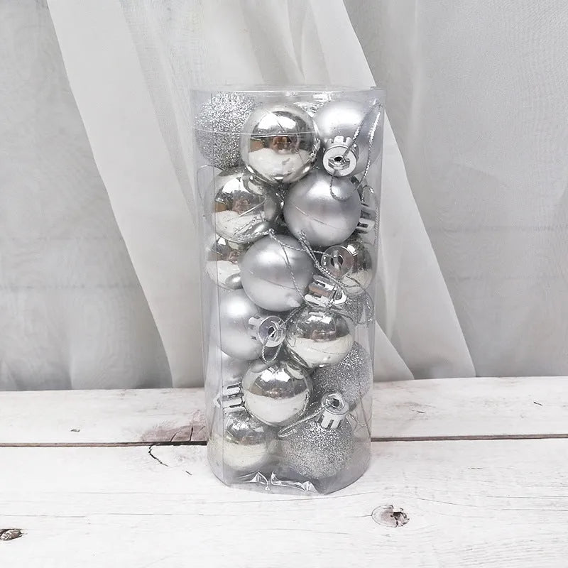 3cm diameter plastic Christmas baubles with shiny matte electroplated finish in multiple colours