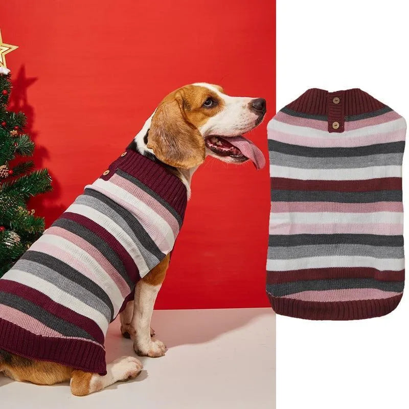 Grey dog sweater with contrast trim, horizontal front zipper, and a button pocket on a small dog.