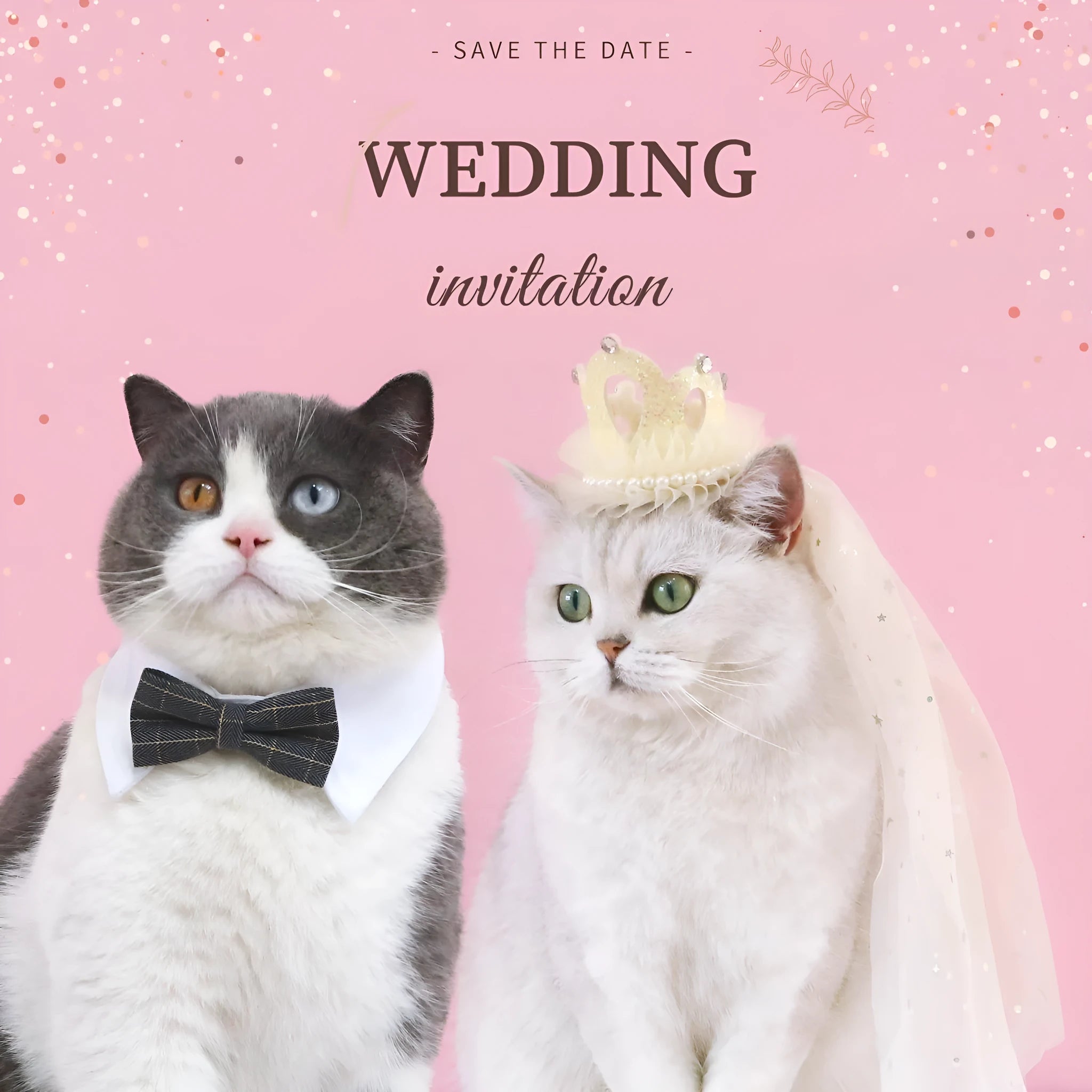 Pet wearing princess crown headdress with beige veil for wedding celebration accessory