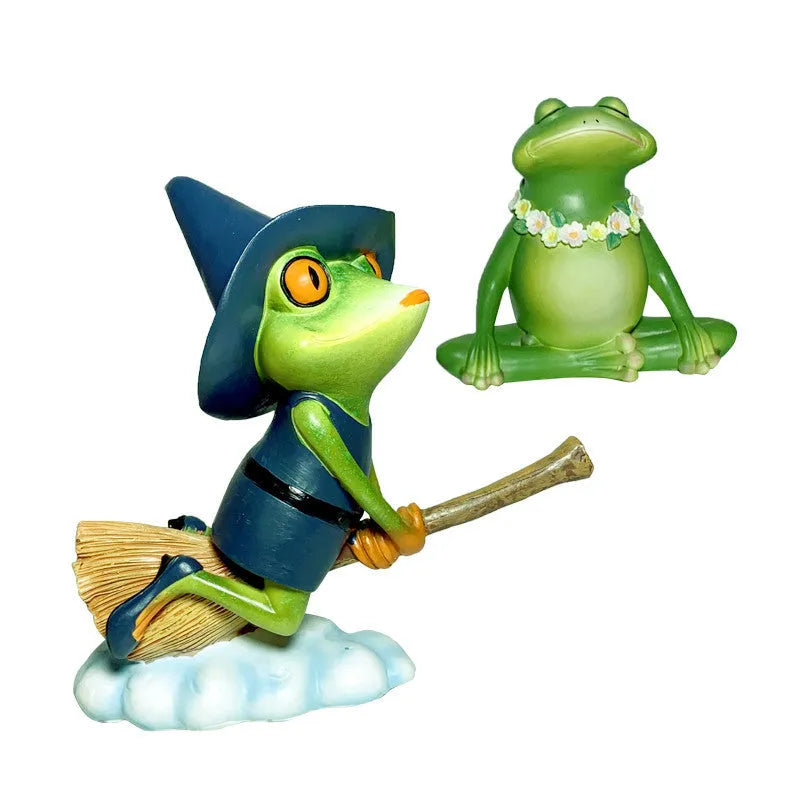 European style magic yoga frog home ornament in RDW123 colour for micro landscape displays