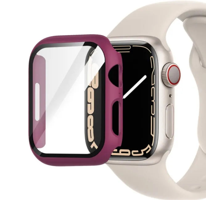 PC tempered film protective case for Apple Watch in multiple colours and sizes.