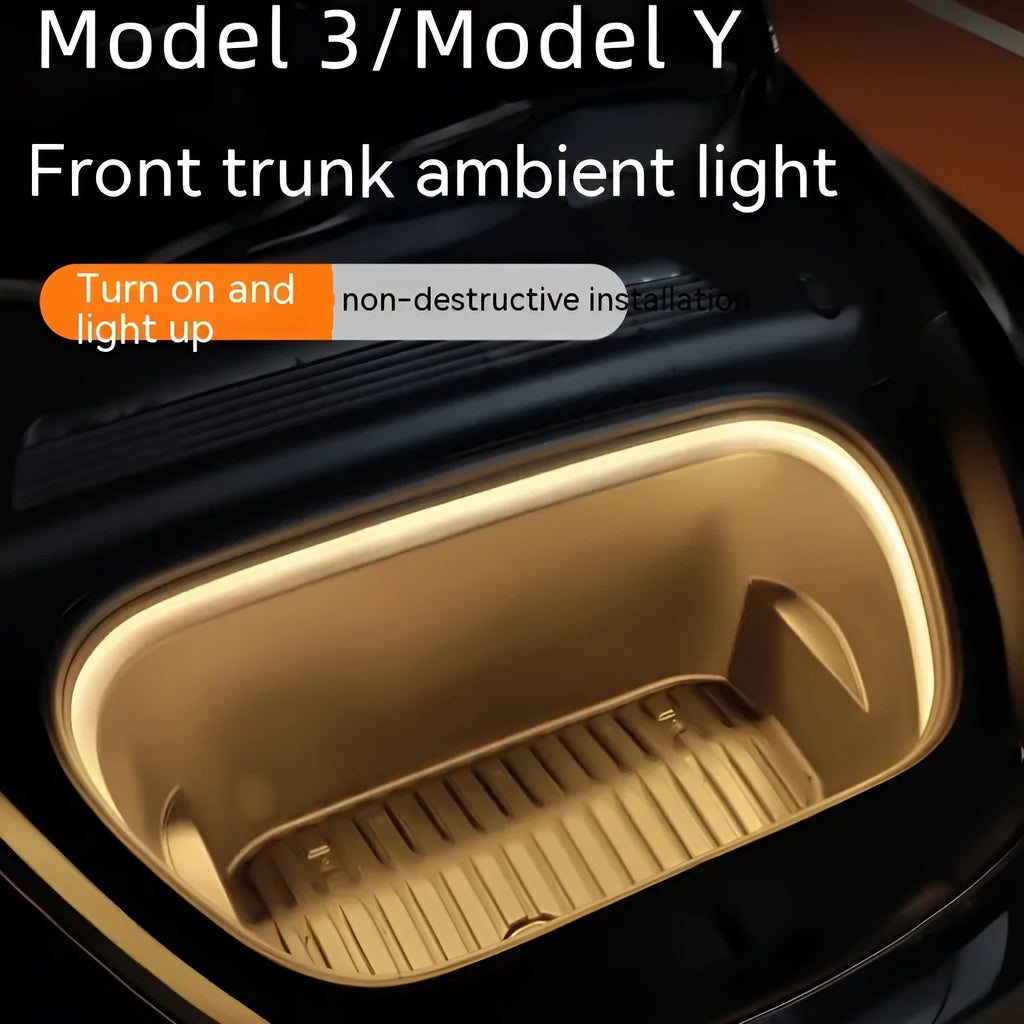 Tesla Model 3 Model Y front backup box ambience light kit with soft silicone light bar