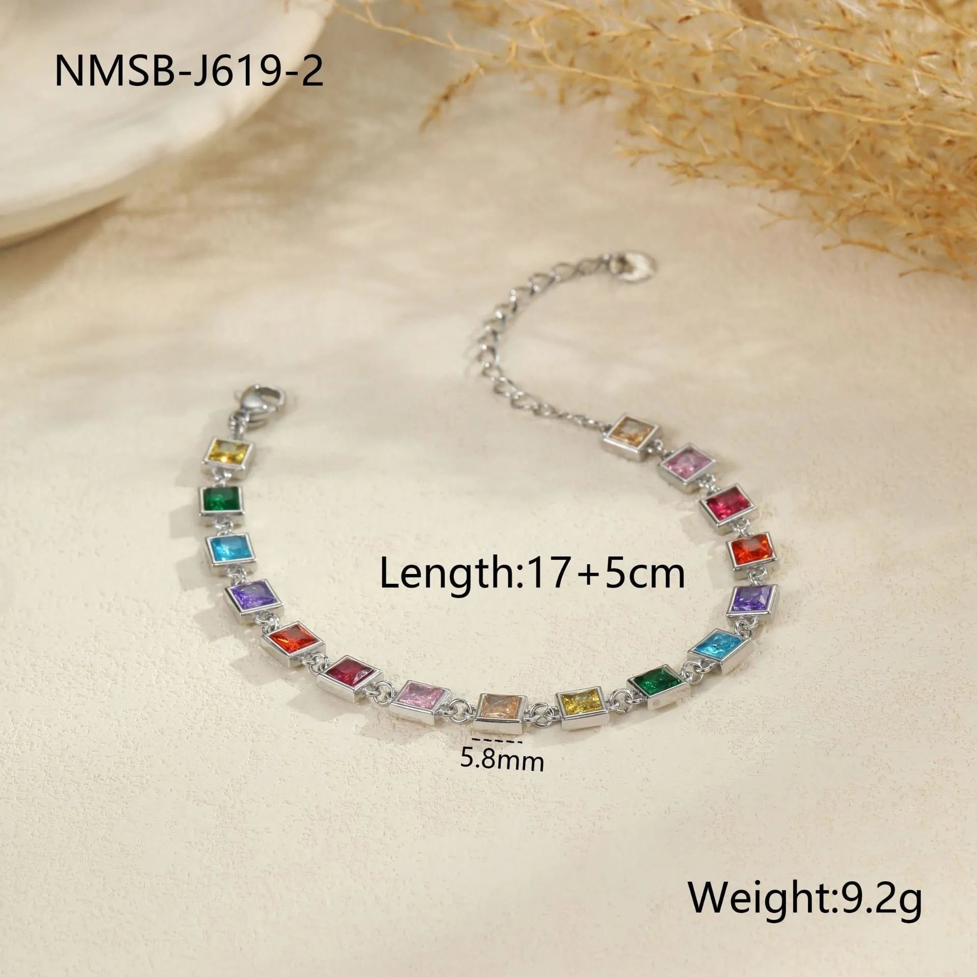 Women's stainless steel bracelet with 18K electroplating in gold or silver with geometric shapes