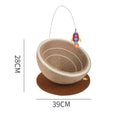 Large cat scratching basin with sisal rope post and flannel-lined nest in starlight colour
