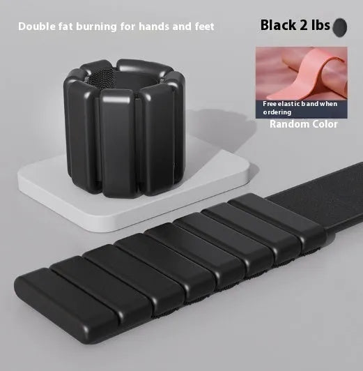 Silicone weight-bearing fitness bracelet with Velcro strap and detachable weights in various colours
