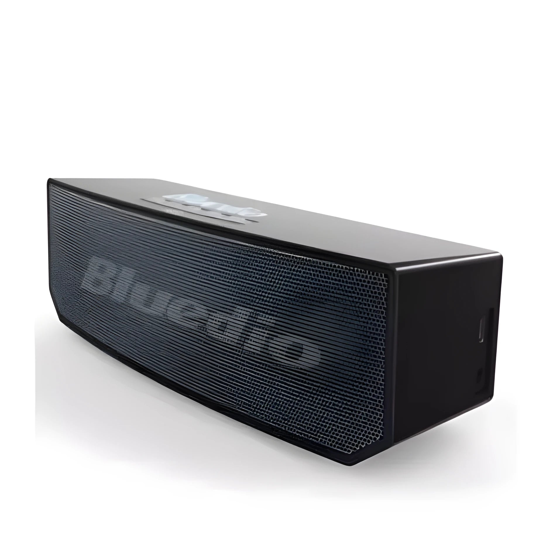 Black rectangular BS-6 Bluetooth speaker showing front speaker grill and control buttons