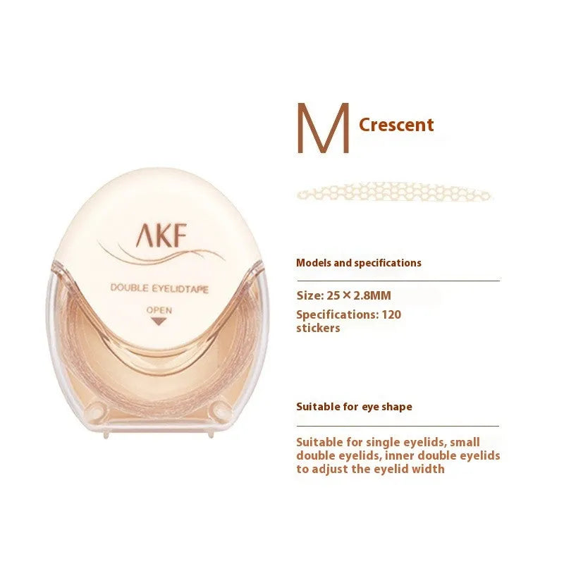 Roll of invisible lace double eyelid stickers in choice of Crescent or Olive styles, 120 count.