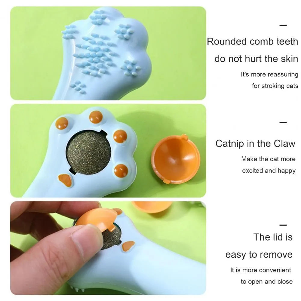 Cartoon design cat massage comb and dental care toy with rounded teeth