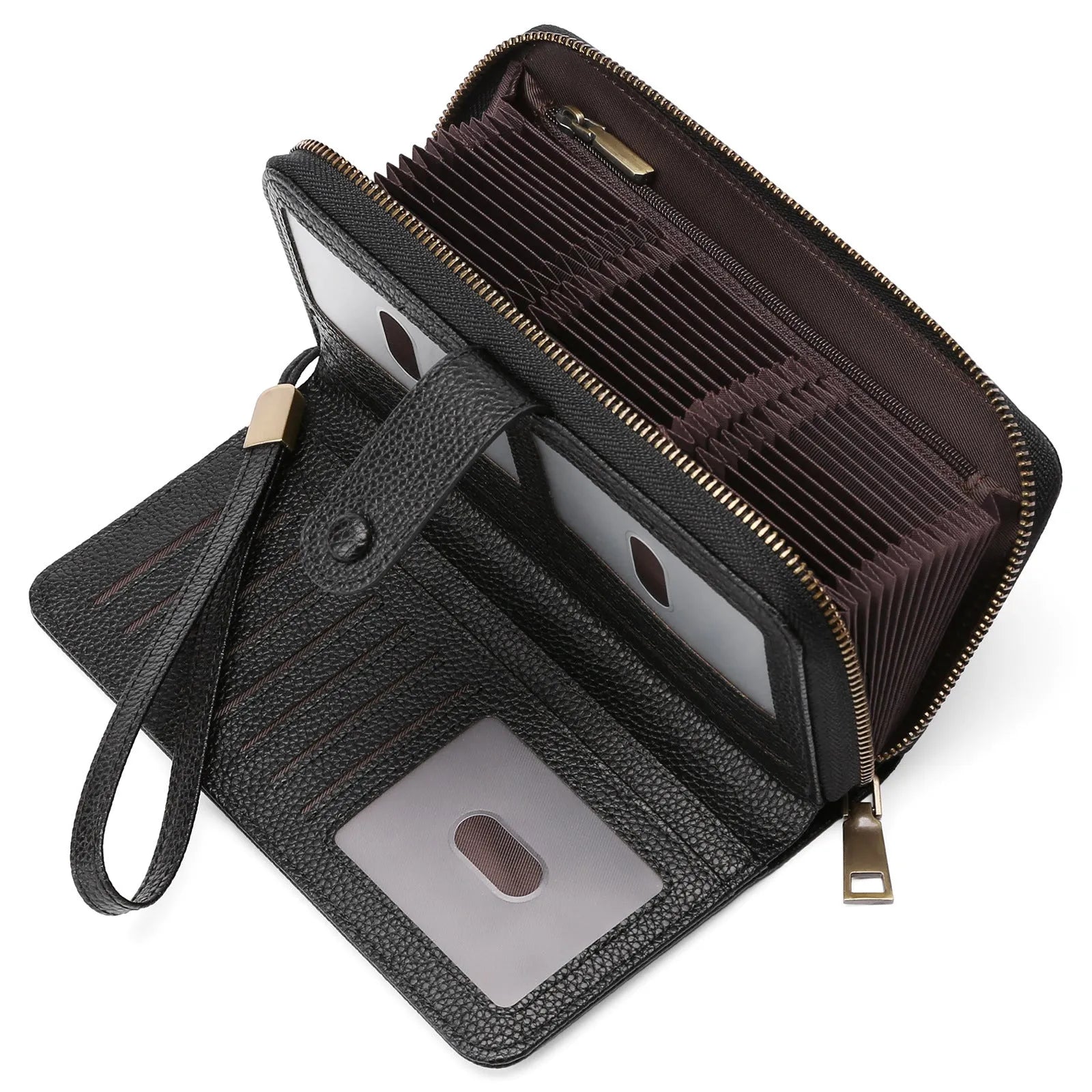 Women's expanding card holder wallet with anti-theft RFID protection in multiple colour options