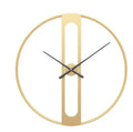 Round metal wall clock with 50cm diameter available in black or gold finish