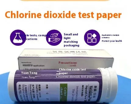 Chlorine dioxide test paper bottle with 50 strips for waste water concentration detection