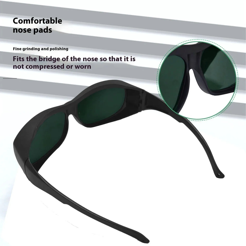 Photon skin rejuvenation and welding laser protection goggles with polycarbonate lenses.
