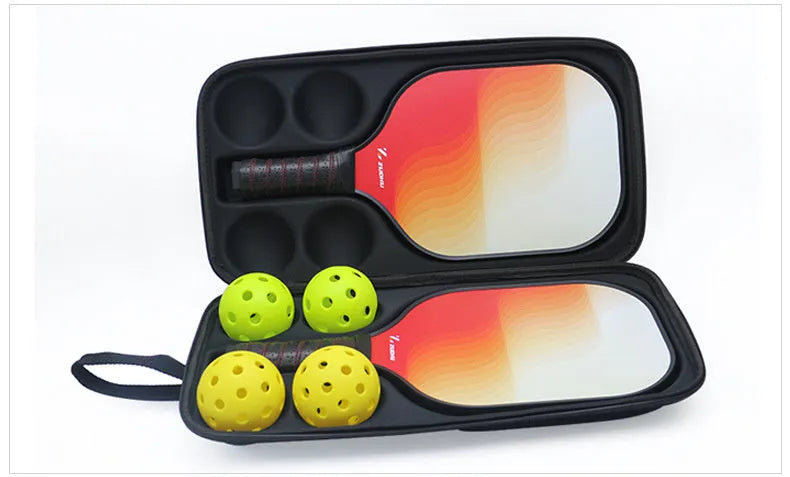 Black EVA pickleball racket storage box with double shoulder straps