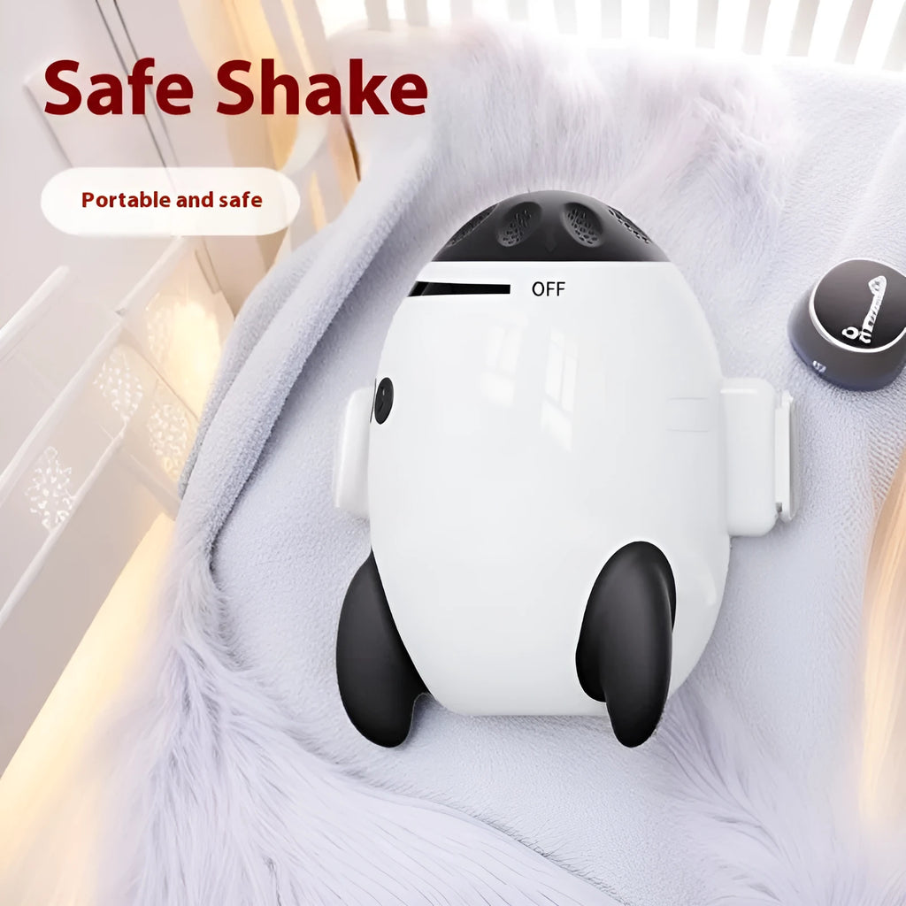 White ABS plastic baby sleep comforter with Bluetooth connectivity and automatic shaking function