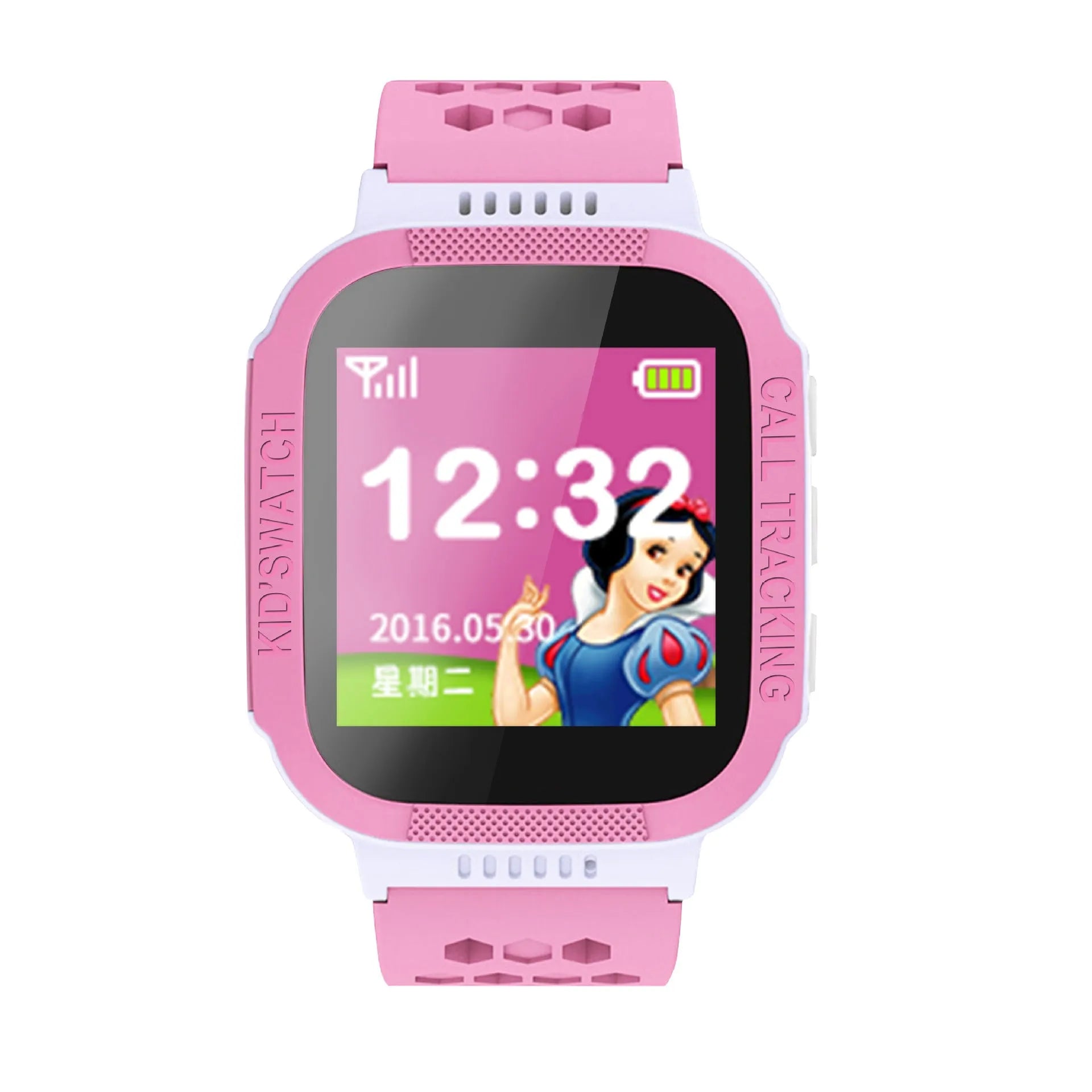 Blue children's phone watch with 1.44-inch colour touchscreen displaying interface
