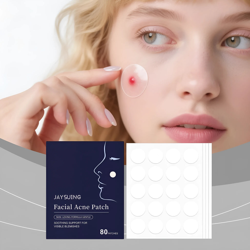Hydrocolloid facial acne patches in pack of 80 for blemish treatment