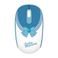 Pink Sailor Moon wireless mouse with USB receiver showing character graphics and three-button design