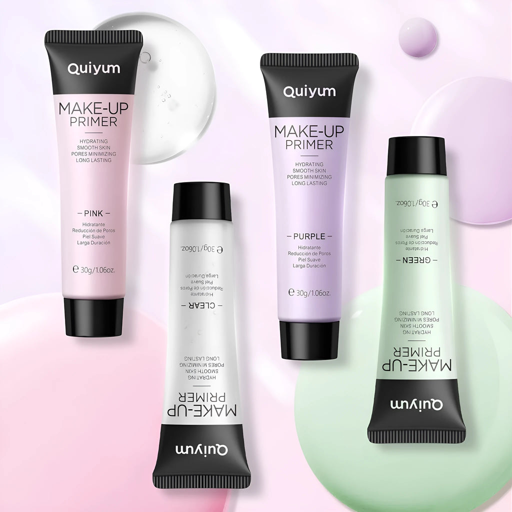 30g makeup primer colour correcting kit showing green, pink, and purple moisturising cream tubes