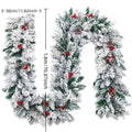 Christmas decorative rattan vine with white flocking snow effect in American holiday style