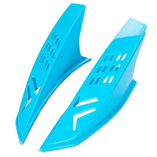Pair of decorative plastic horns for children's helmets with adhesive backing