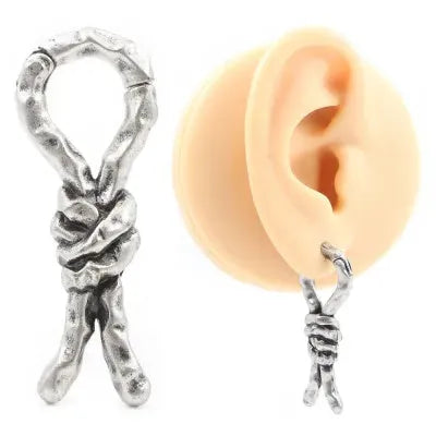 Copper creative bends and hitches piercing earrings with 4mm diameter for auricle placement
