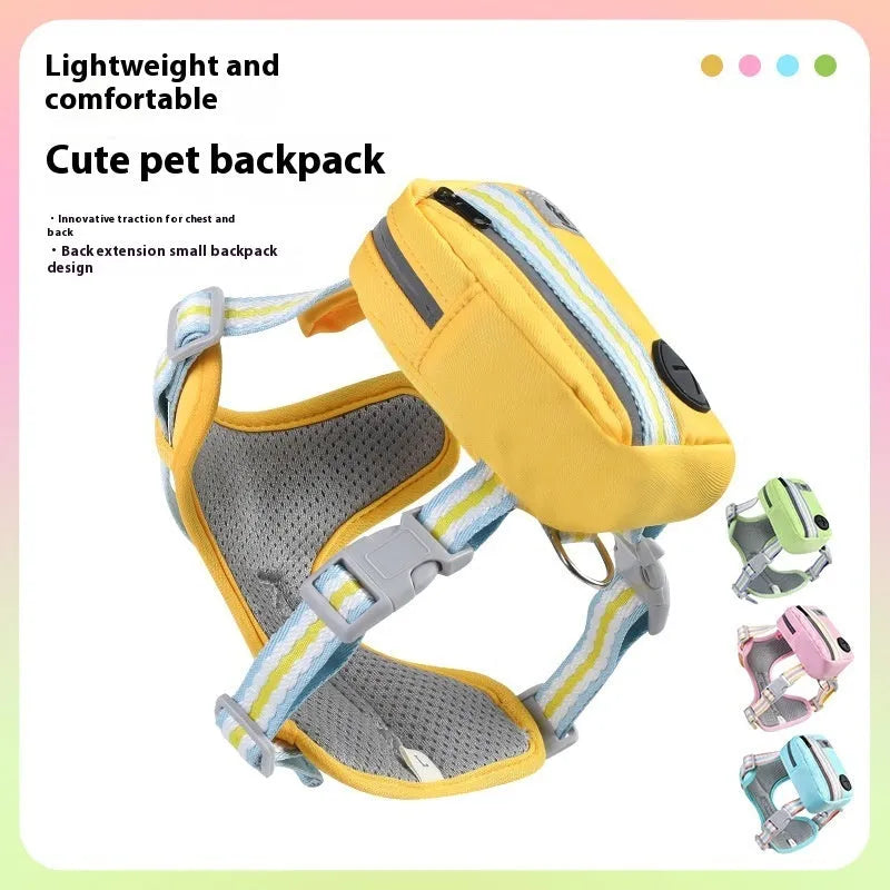 Explosion-proof anti-strangulation pet harness in Oxford cloth with a 1.5 metre rope.