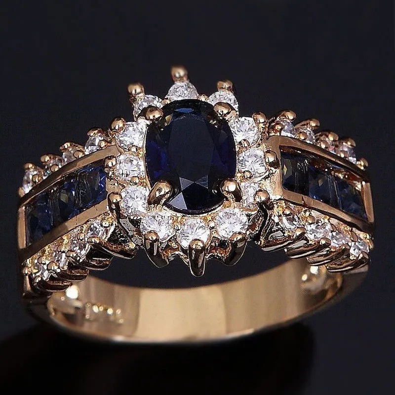 Personalised zinc alloy ring with diamond treatment in three colour variations for men and women