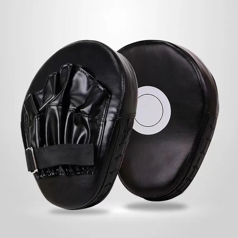Vertical PU leather punch mitts for boxing and martial arts training with flat and curved design options