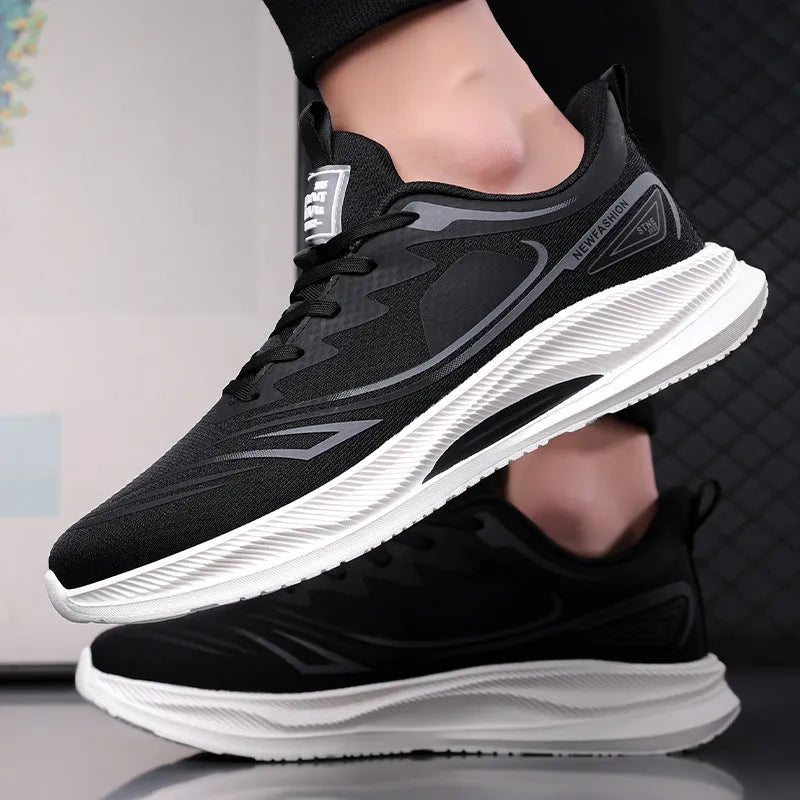 Men's lightweight casual shoes with mesh upper and rubber sole in multiple colours