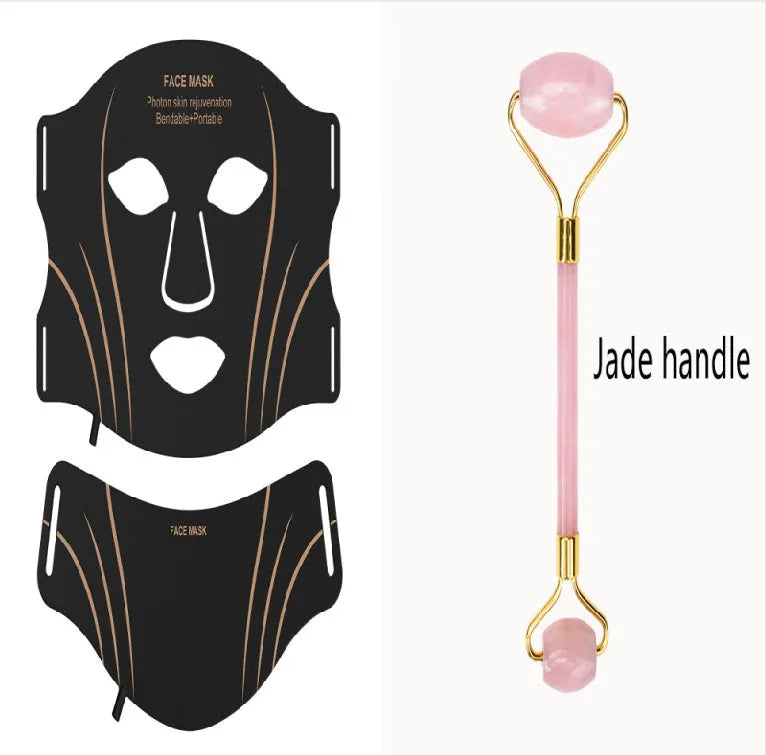 Black gold household beauty instrument facial mask with headband touch screen controls