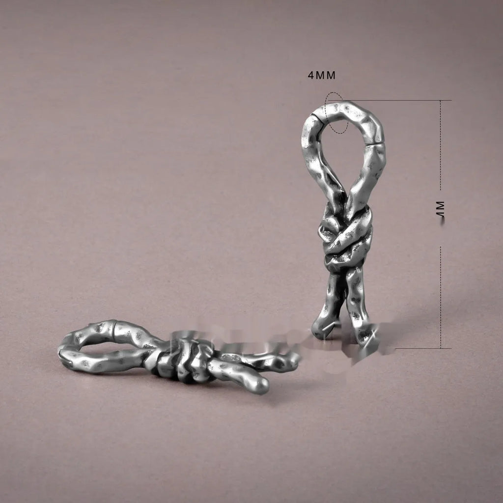 Copper creative bends and hitches piercing earrings with 4mm diameter for auricle placement
