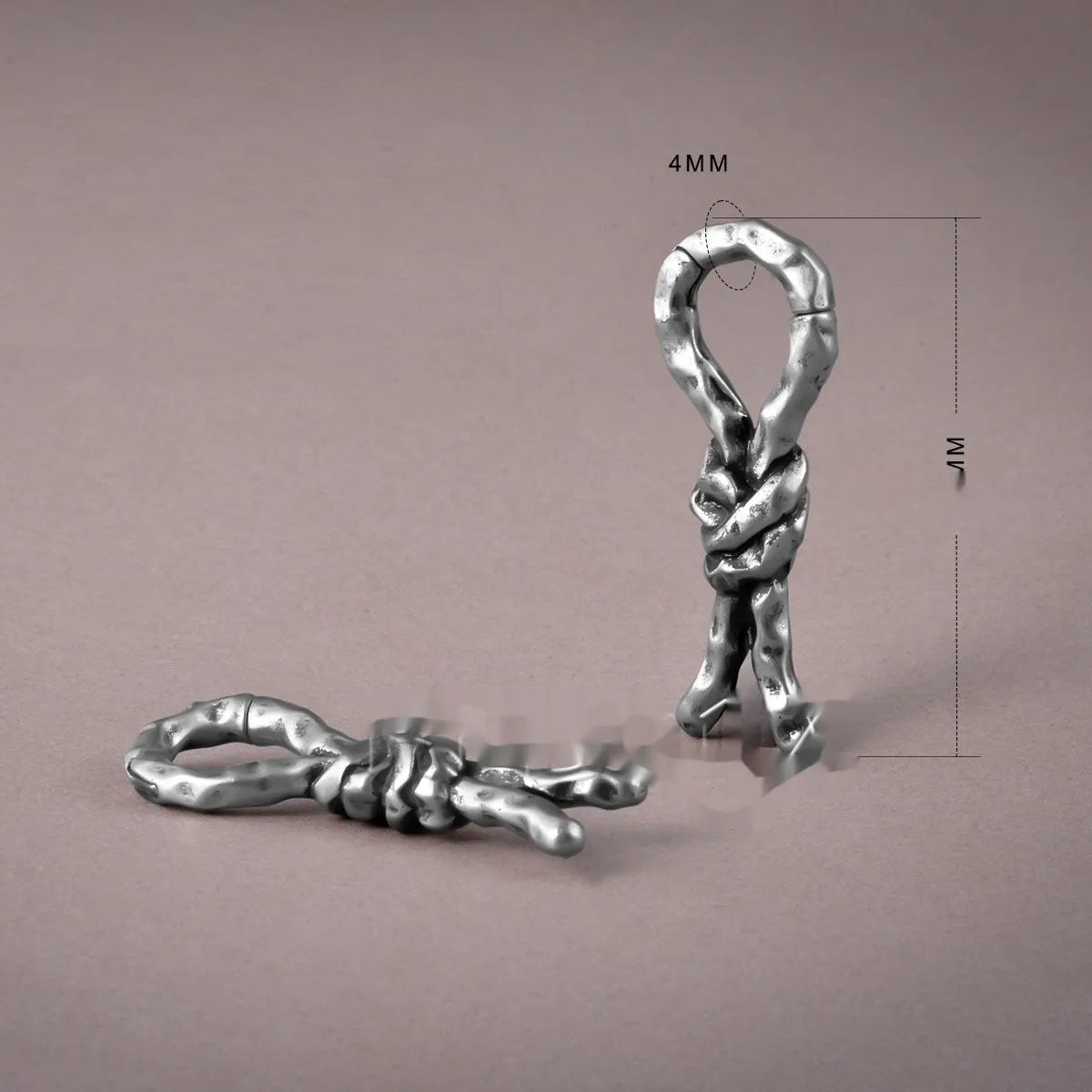 Copper creative bends and hitches piercing earrings with 4mm diameter for auricle placement