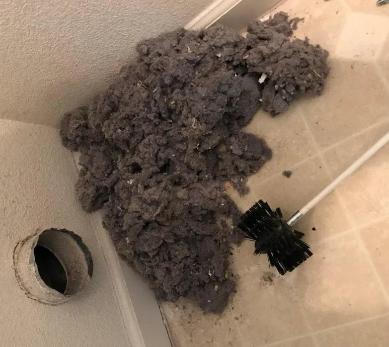 Flexible chimney cleaning brush with extension pole for dryer vents and range hoods