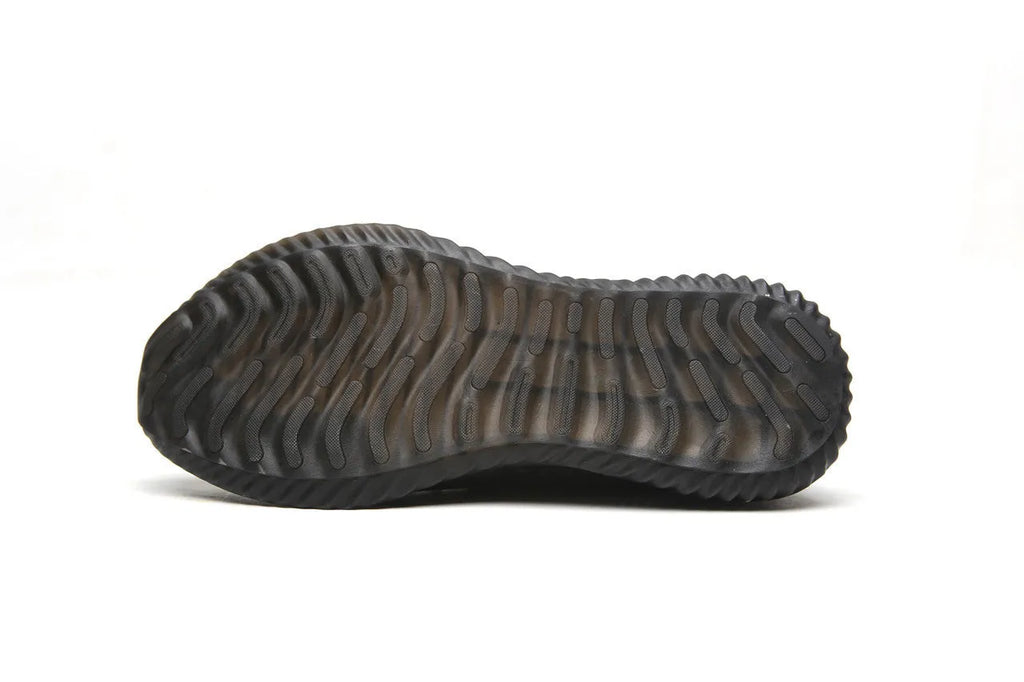 A pair of low-top work safety shoes with a steel toe cap, shown in black, grey, or dark green.