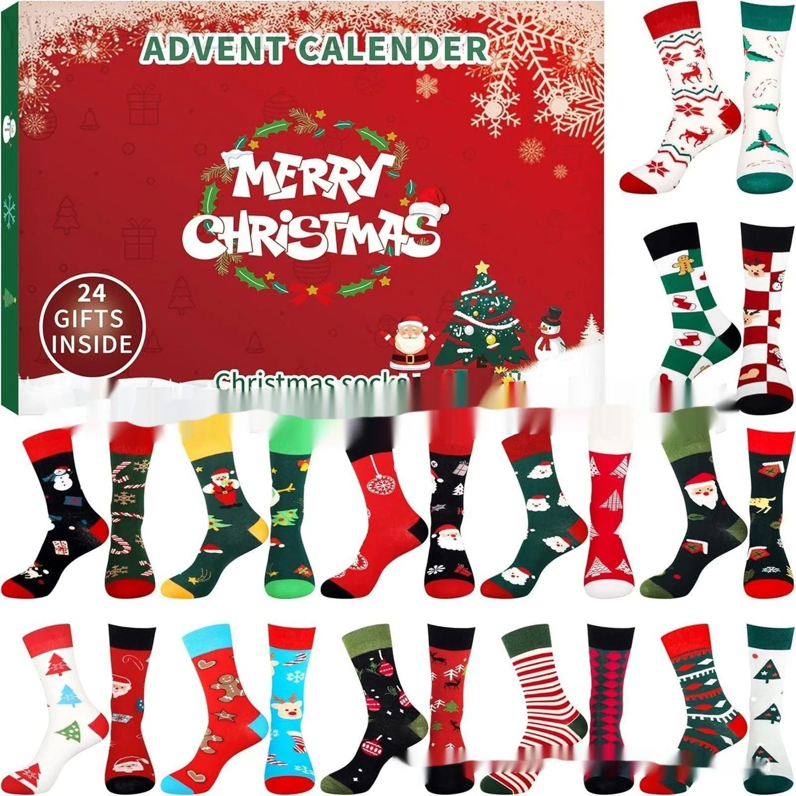 Cute miniature Christmas sock decoration from a resin and plastic blind box, festive holiday ornament.