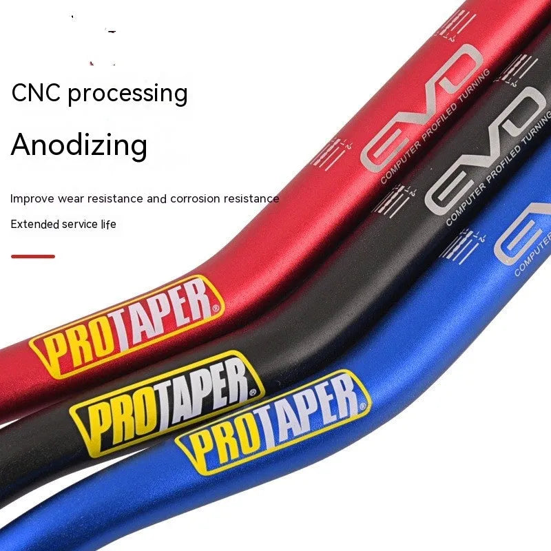 Aluminium alloy scrambling motorcycle handlebar with orange EVO handle section, 28mm diameter.