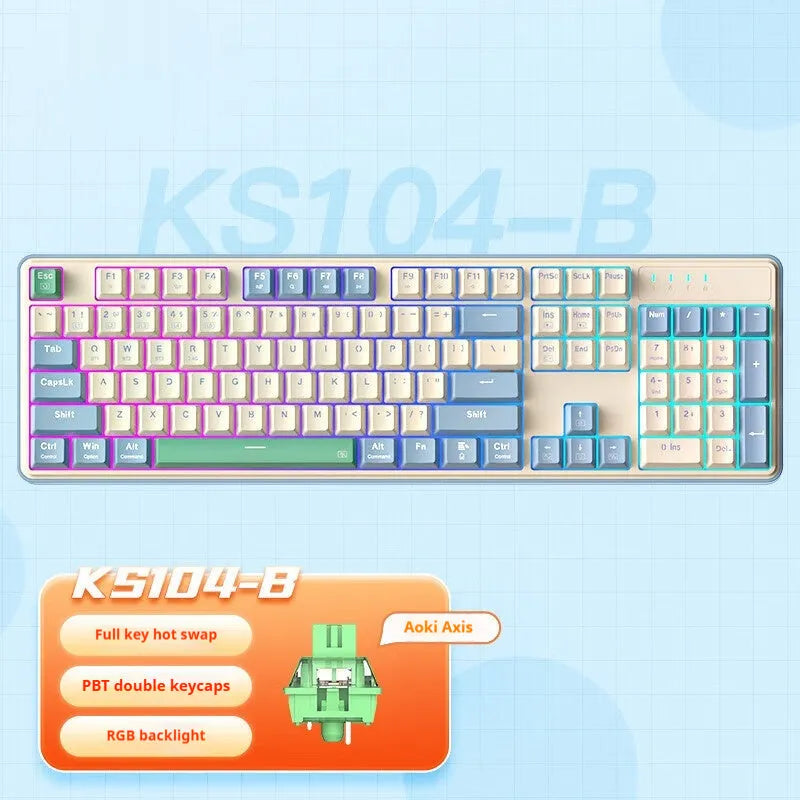 Red Dragon 104-key three-mode mechanical keyboard with RGB lighting and choice of mechanical switches