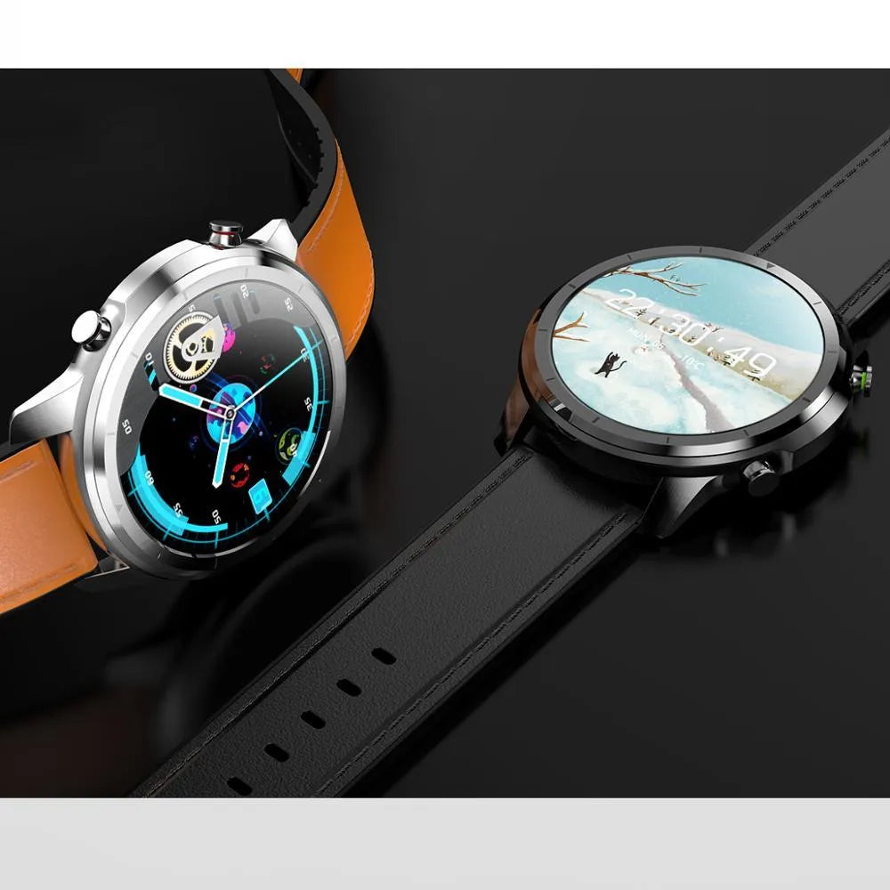 LEMFO LF26 smart bracelet on wrist showing 1.3 inch screen, available in black, brown, and silver colour options.