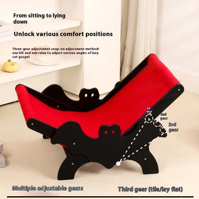 Black and red wooden cat recliner bed and cage MW-054 model for Halloween pet furniture