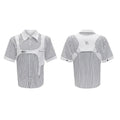 Men's striped cotton shirt with double lapel collar in black and white colour options