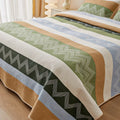 Pure cotton bed sheet three-piece set in modern simple style with reactive printed colours