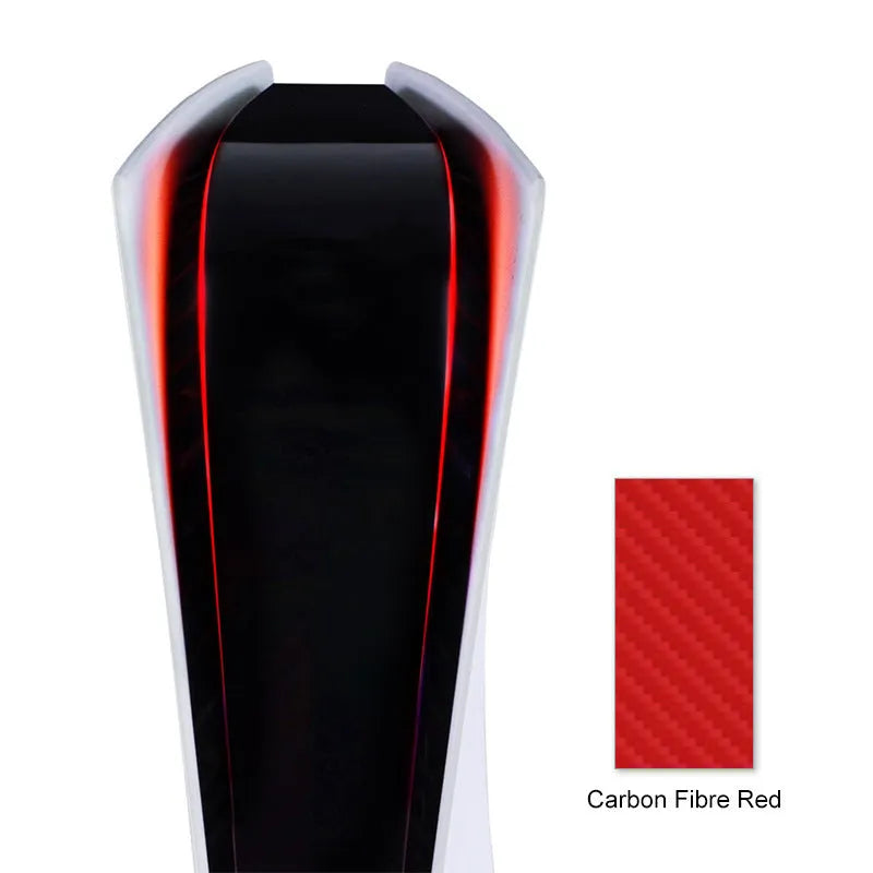 PS5 LED light bar film sticker with carbon fibre pattern in four colour options