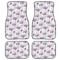 Black printed rubber car foot mat set with 20mm thickness and waterproof polyester lining