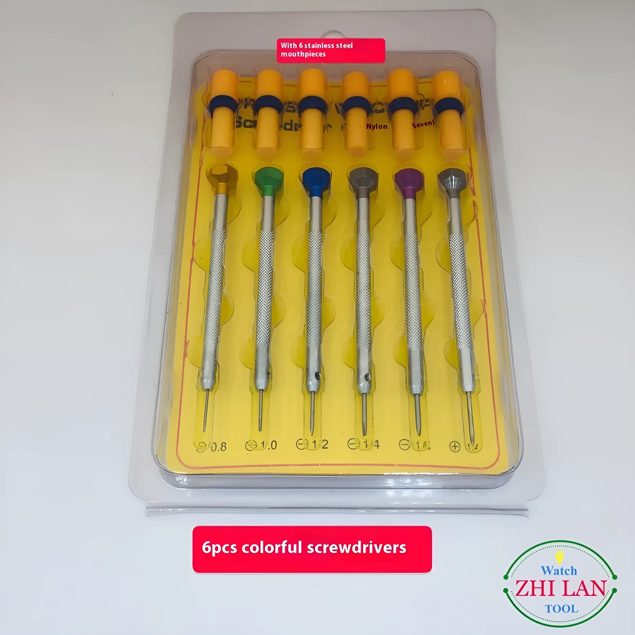 6-piece colour aluminium watch repair screwdriver set with copper handles